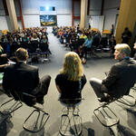 Fishbowl-Diskussion beim Jugendkongress Zukunft selber machen © Deutsche Bundesstiftung Umwelt/Michael Münch